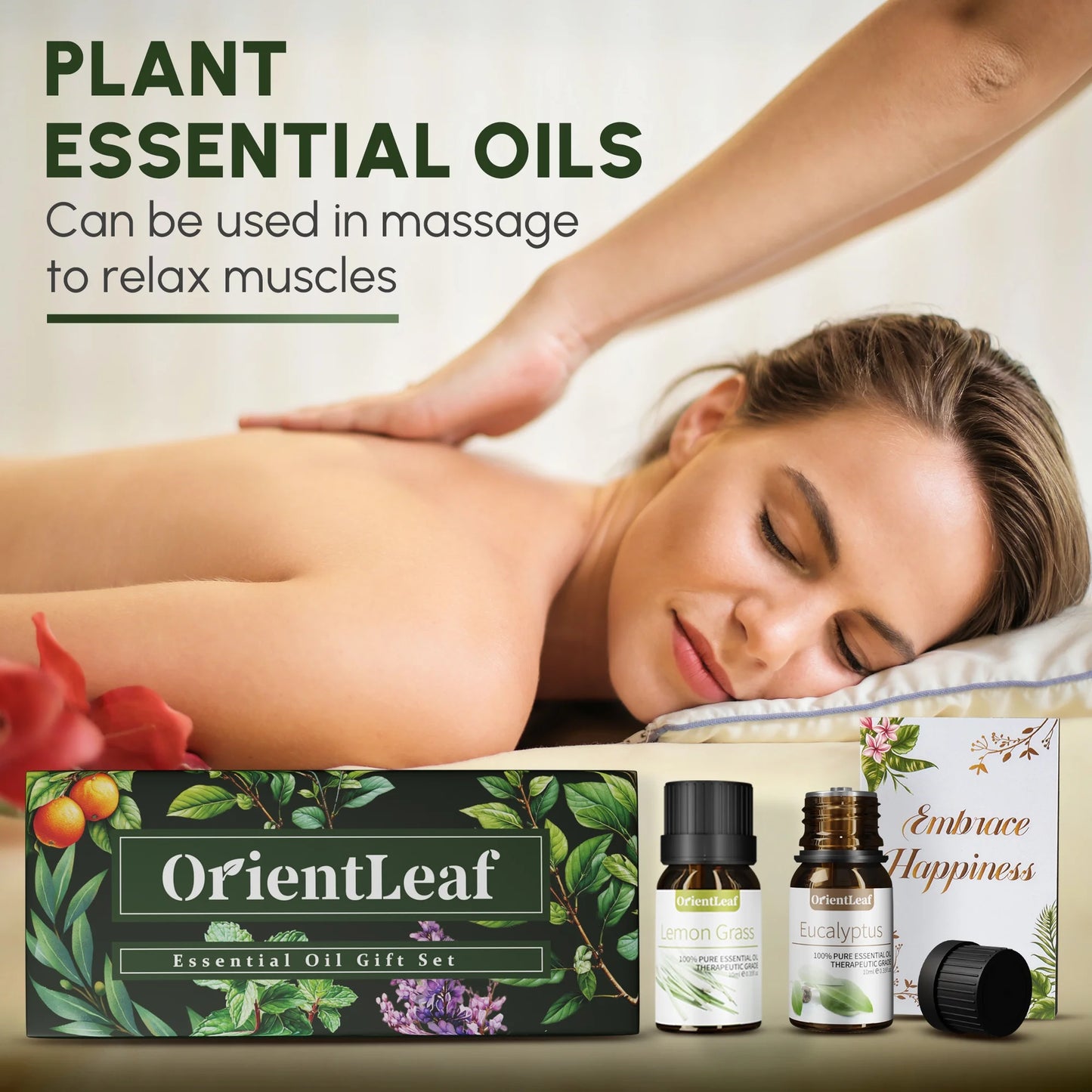 Essential Oils 6 Pcs Health Pure Aroma Oils Set for Spa Massager & Diffuser, Women'S Day Gift (Sweet Orange, Lavender, Tea Tree, Lemongrass, Peppermint, Eucalyptus)