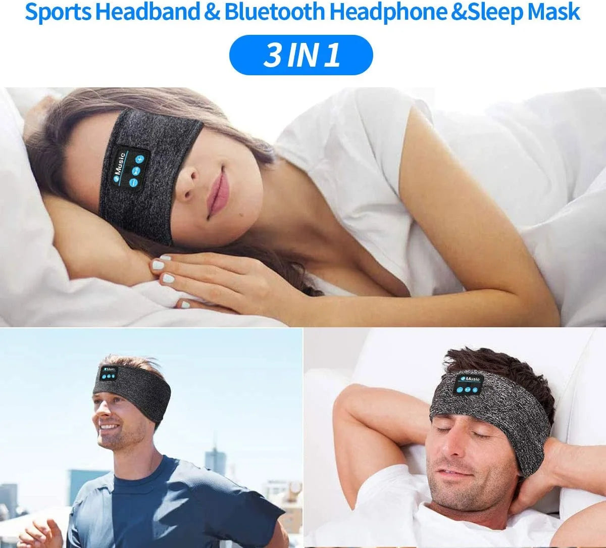 Bluetooth Sleep Headphones, Yoga Grey