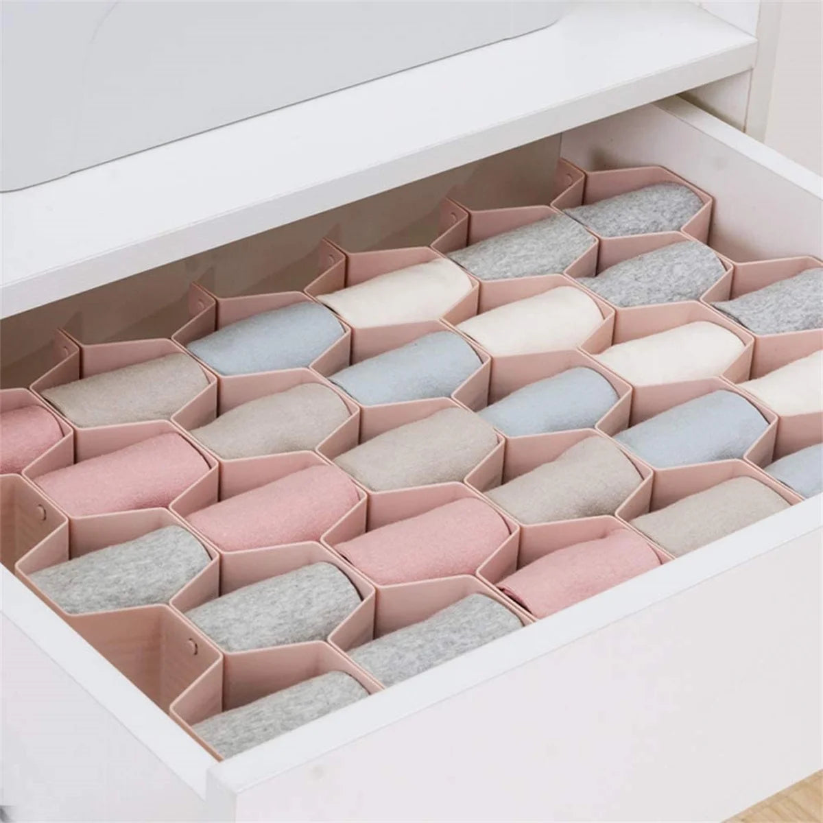 Underwear Drawer Dividers Adjustable Clothes Organizer DIY Plastic Grid Honeycomb Drawer Divider