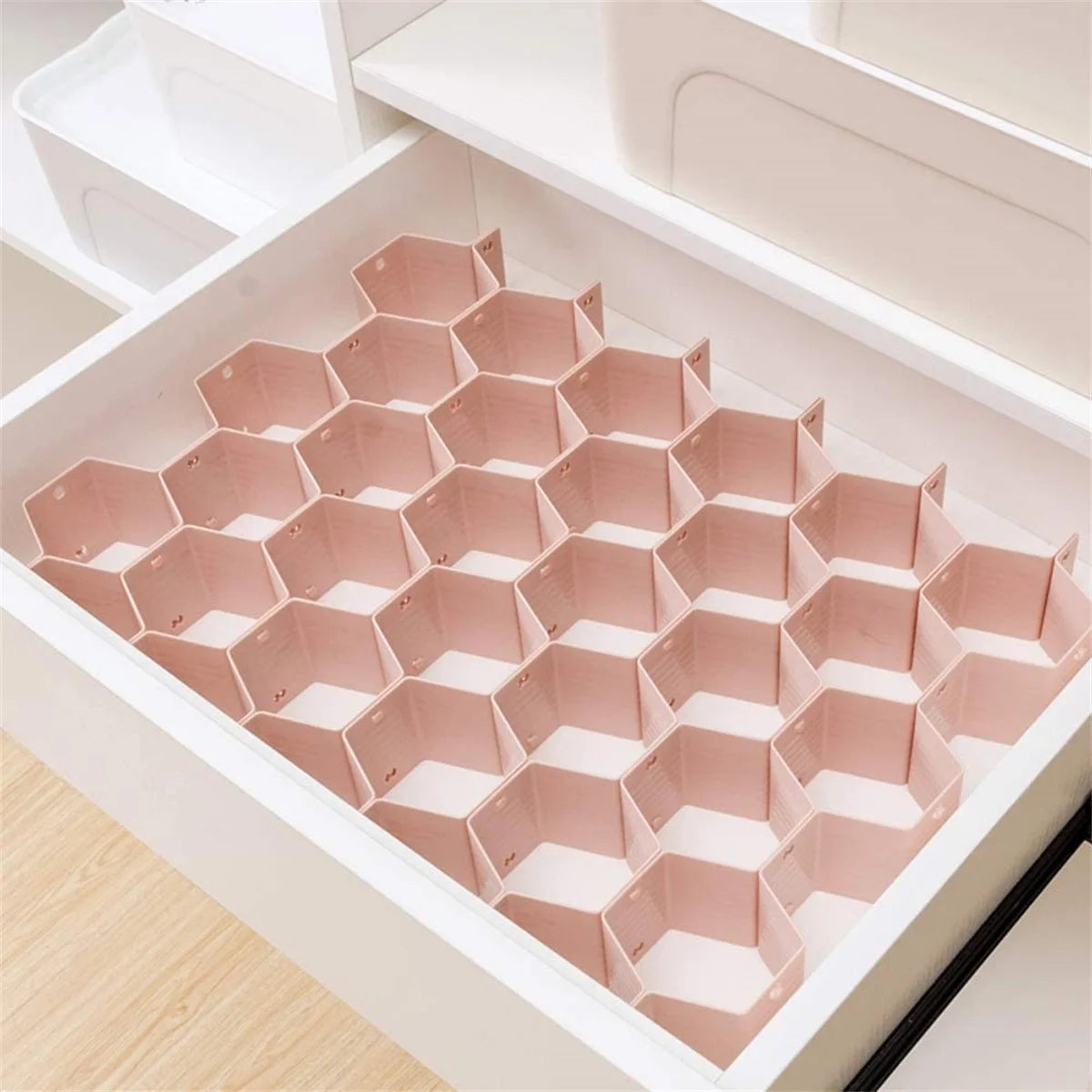 Underwear Drawer Dividers Adjustable Clothes Organizer DIY Plastic Grid Honeycomb Drawer Divider