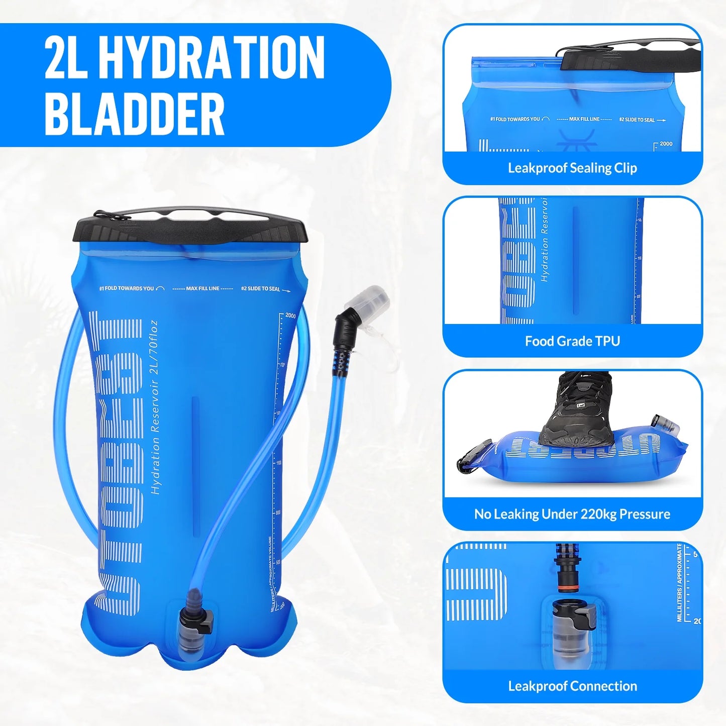 10L Hydration Vest Backpack with 2L Water Bladder for Outdoor