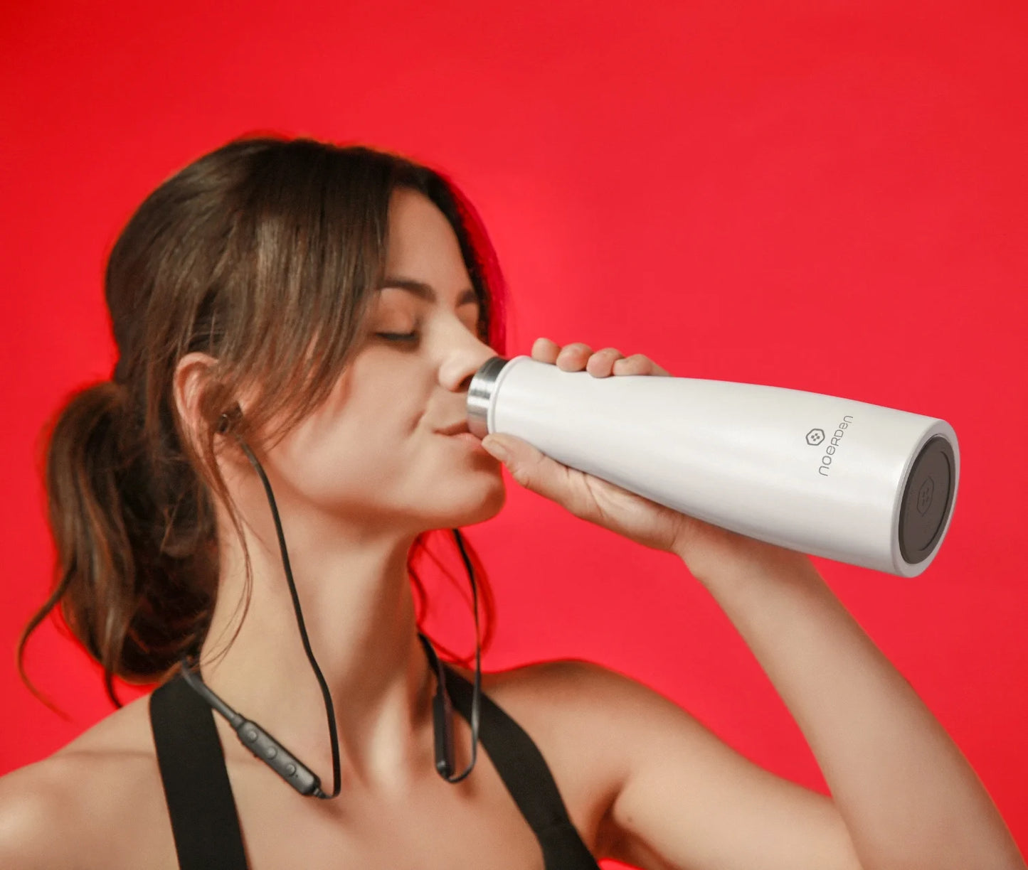 LIZ Smart Water Bottle 16 Oz UV Self-Cleaning Sterilization Vacuum Insulated Stainless Steel, White