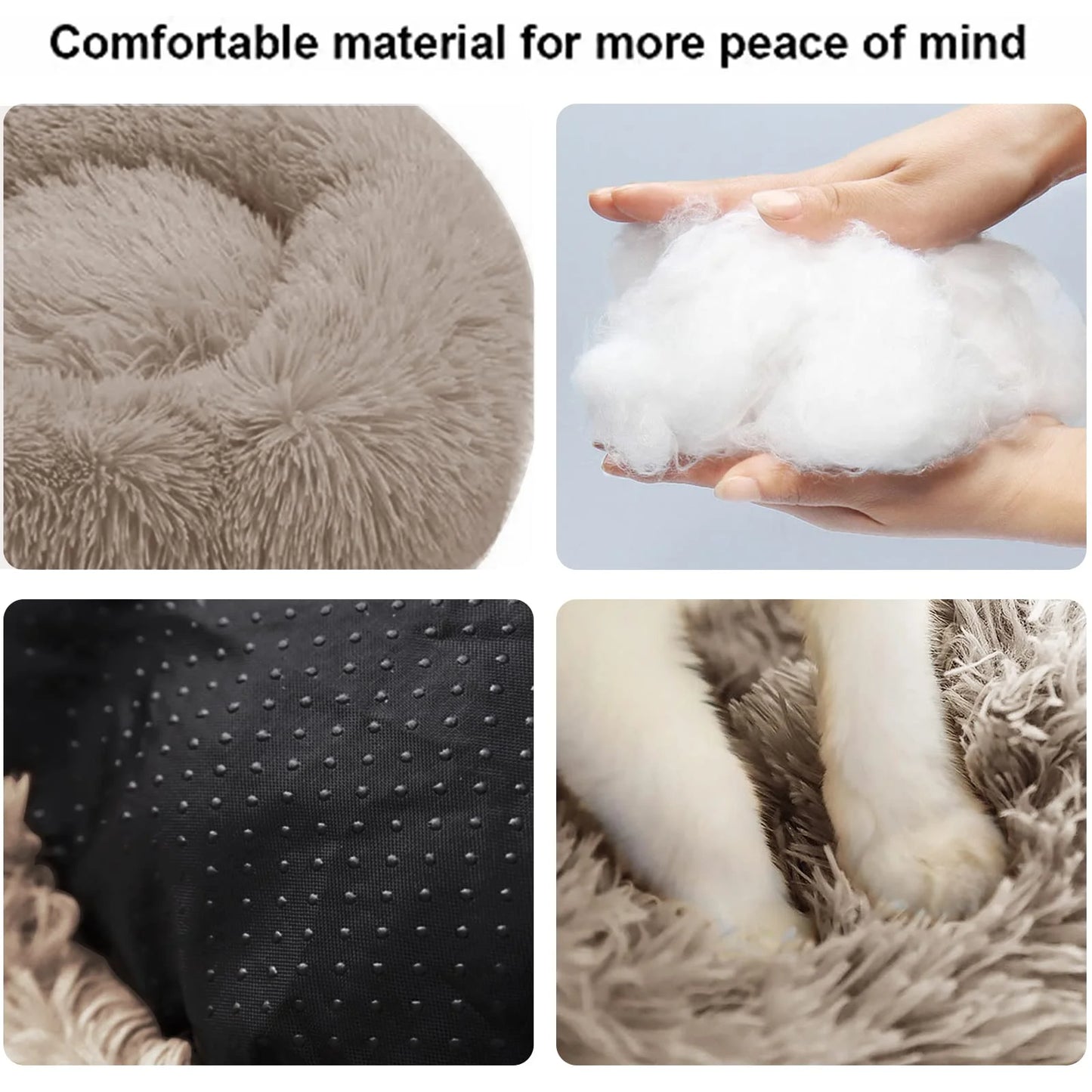 Calming Donut Dog Bed Anti-Anxiety, Self Warming, Cozy Soft Plush round Pet Bed, Ideal for Both Home & Travel, 20"L X 20"W X 8"H