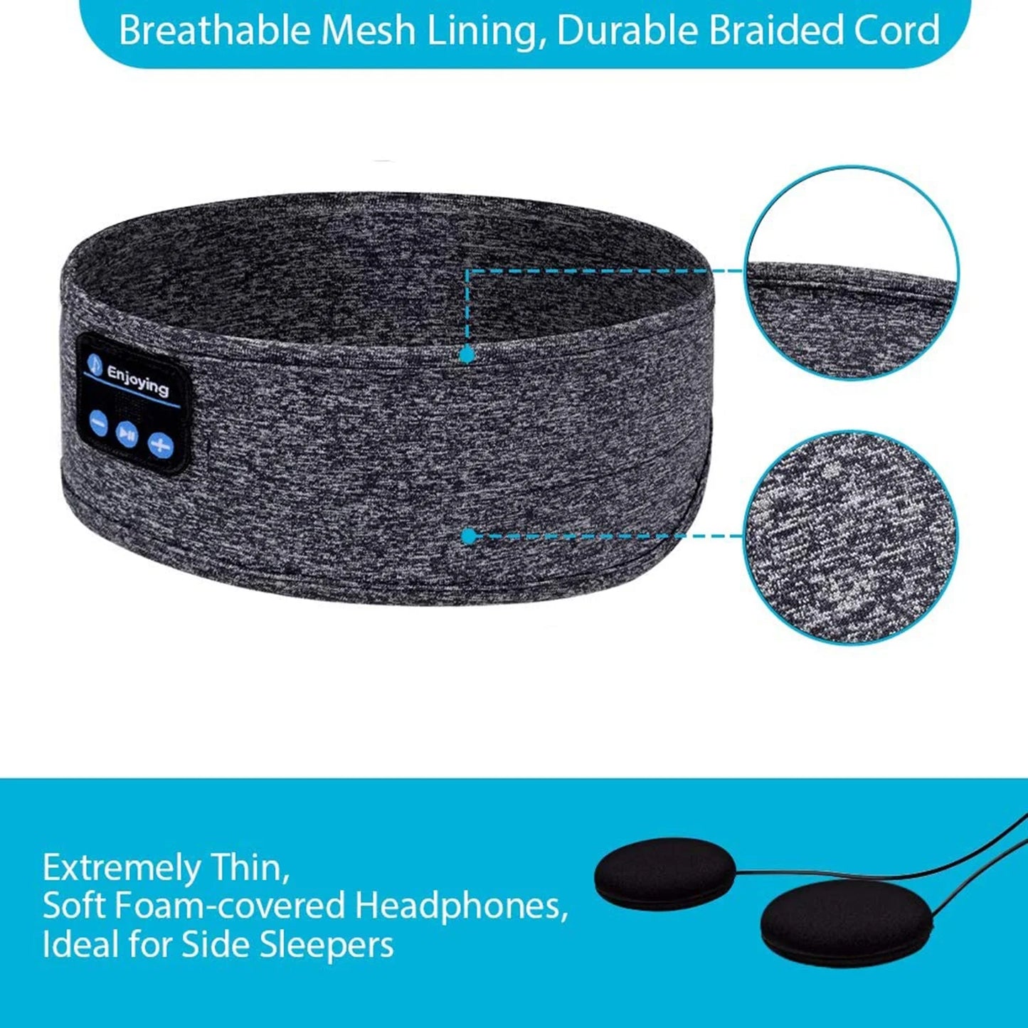 Bluetooth Sleep Headphones, Yoga Grey