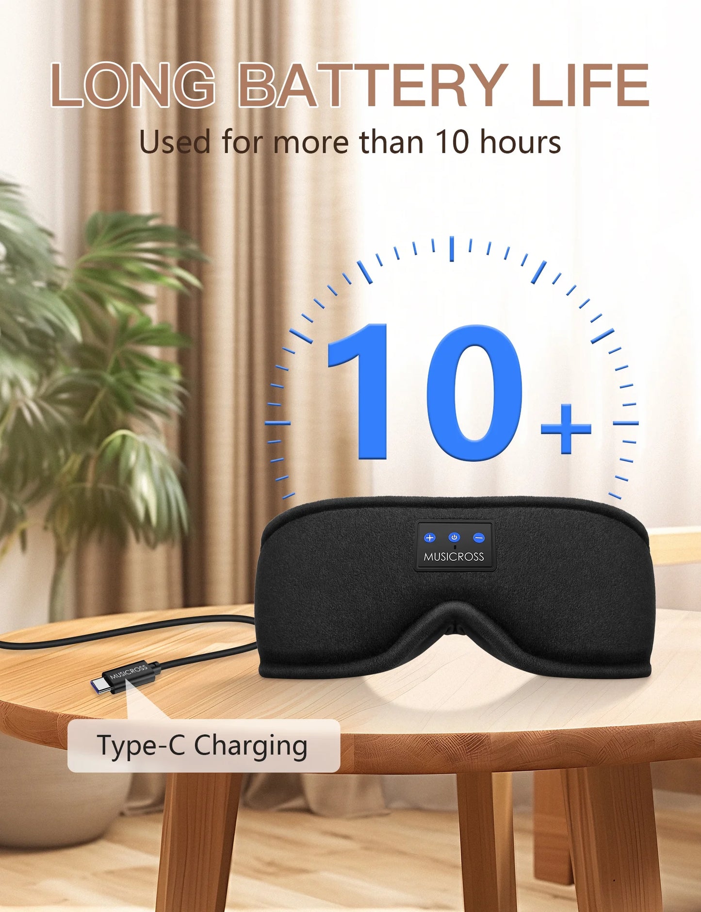 Sleep Mask with Headphones Bluetooth 5.2 Wireless, 3D Eye Mask for Sleeping Built-In HD Music, Microphone for Calls, Sleep Headphones for Side Sleepers Travel Yoga Meditation