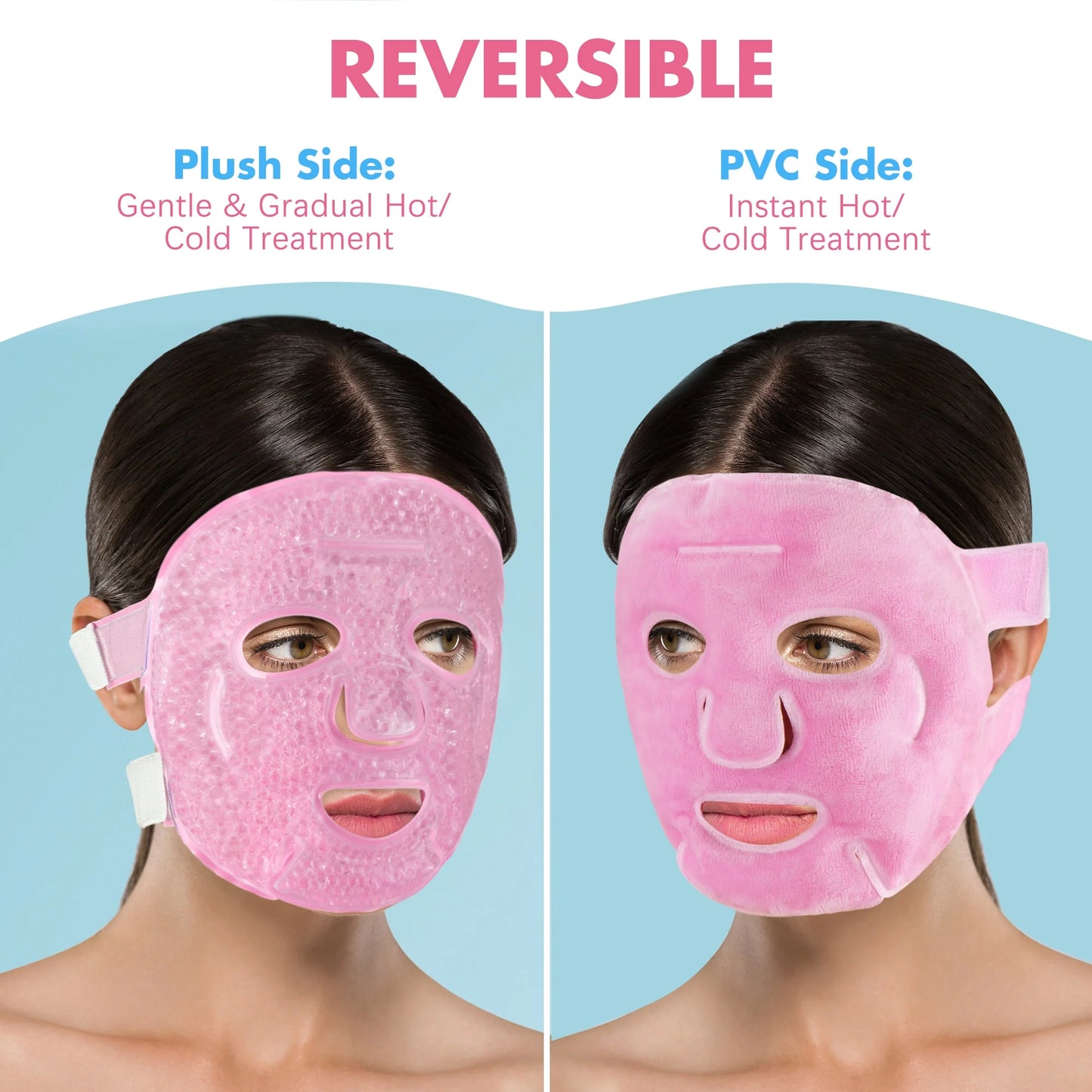Ice Face Mask, Gel Beads Ice Pack for Puffy Eyes, Dark Circles