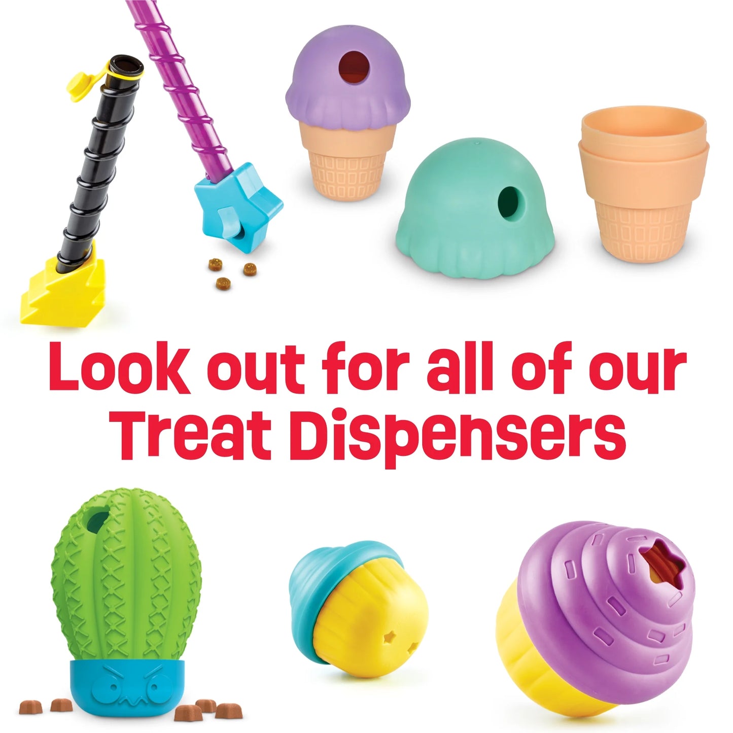 Ice Cream Dog Toy Treat Dispenser, Playful Training for Small & Medium Dogs to Chew
