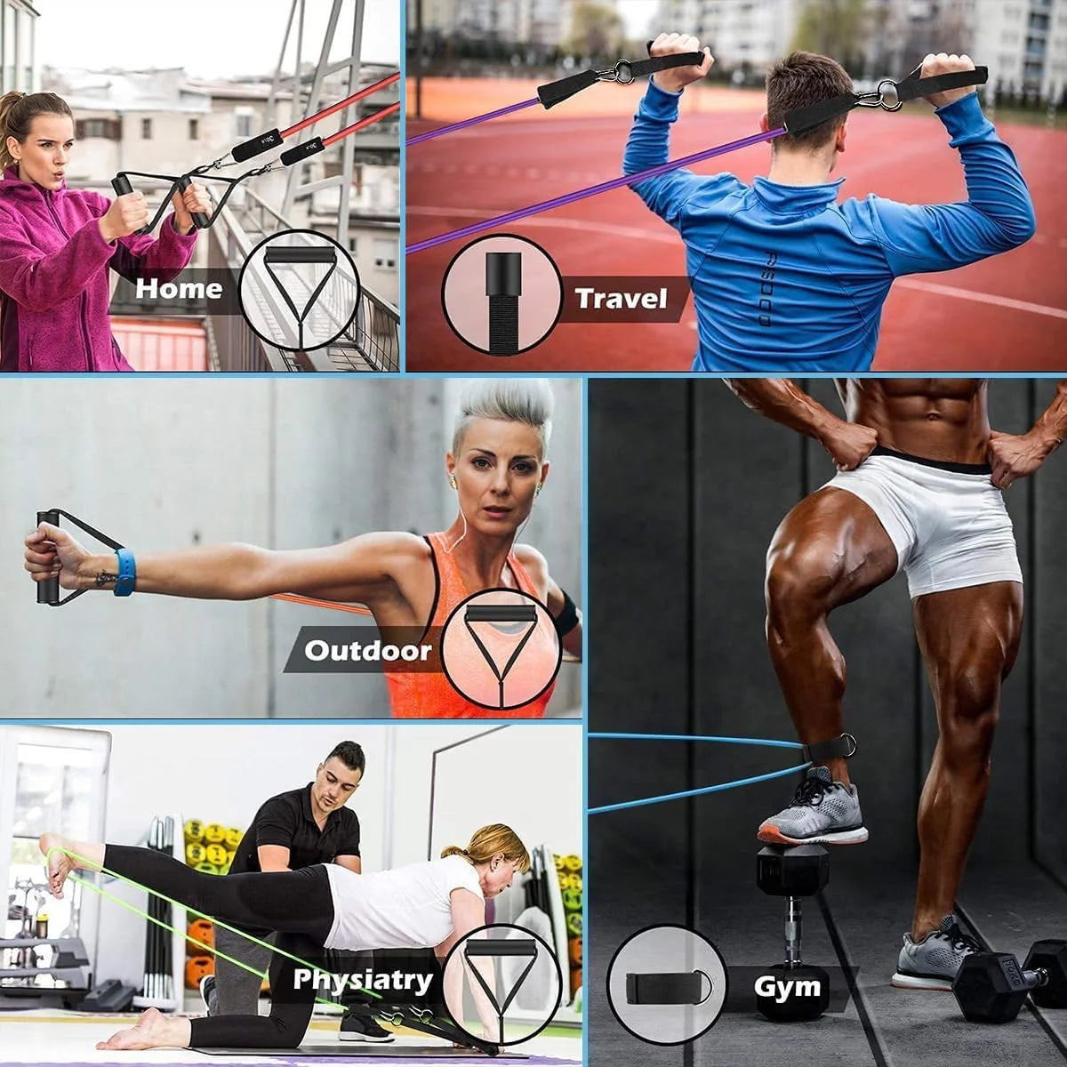 Resistance Bands, Exercise Bands, Workout Bands, Resistance Bands for Working Out with Handles for Men and Women, Exercising Bands for Strength Training Equipment at Home