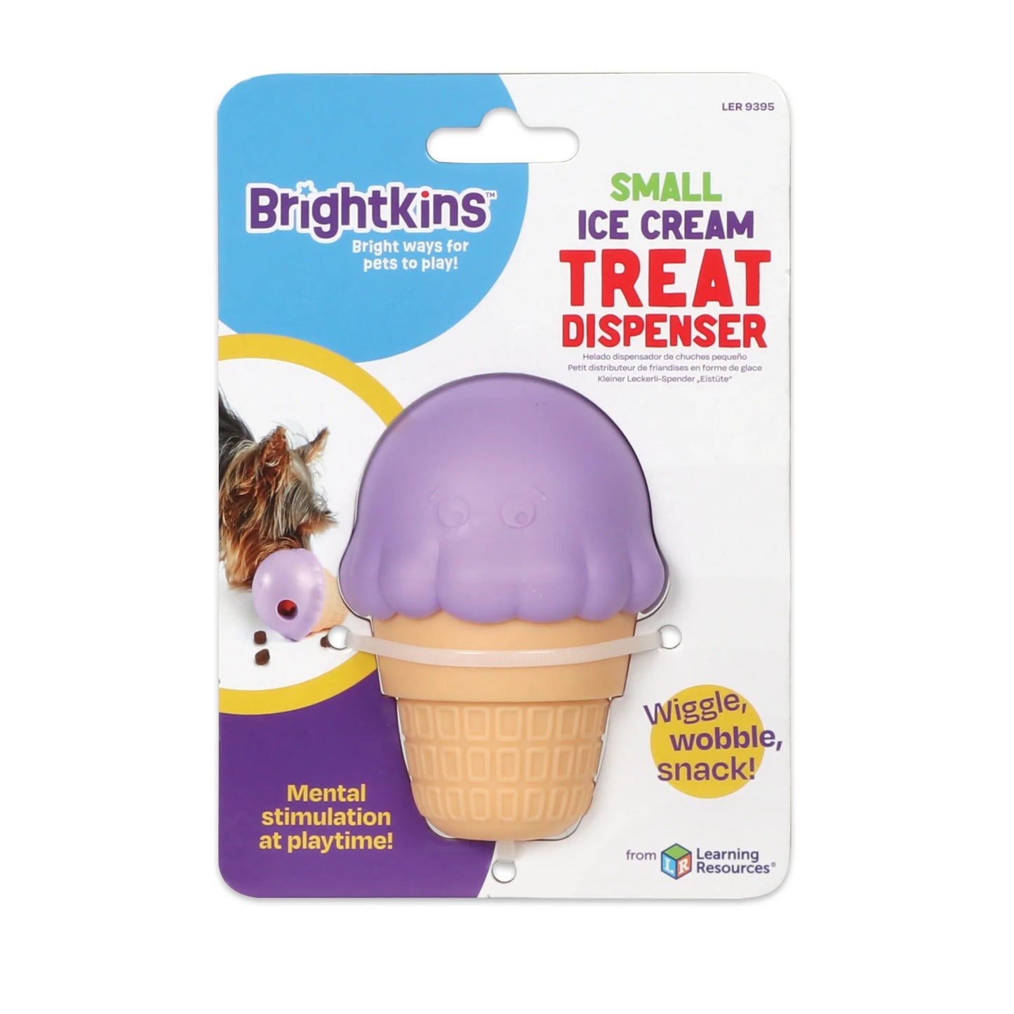 Ice Cream Dog Toy Treat Dispenser, Playful Training for Small & Medium Dogs to Chew