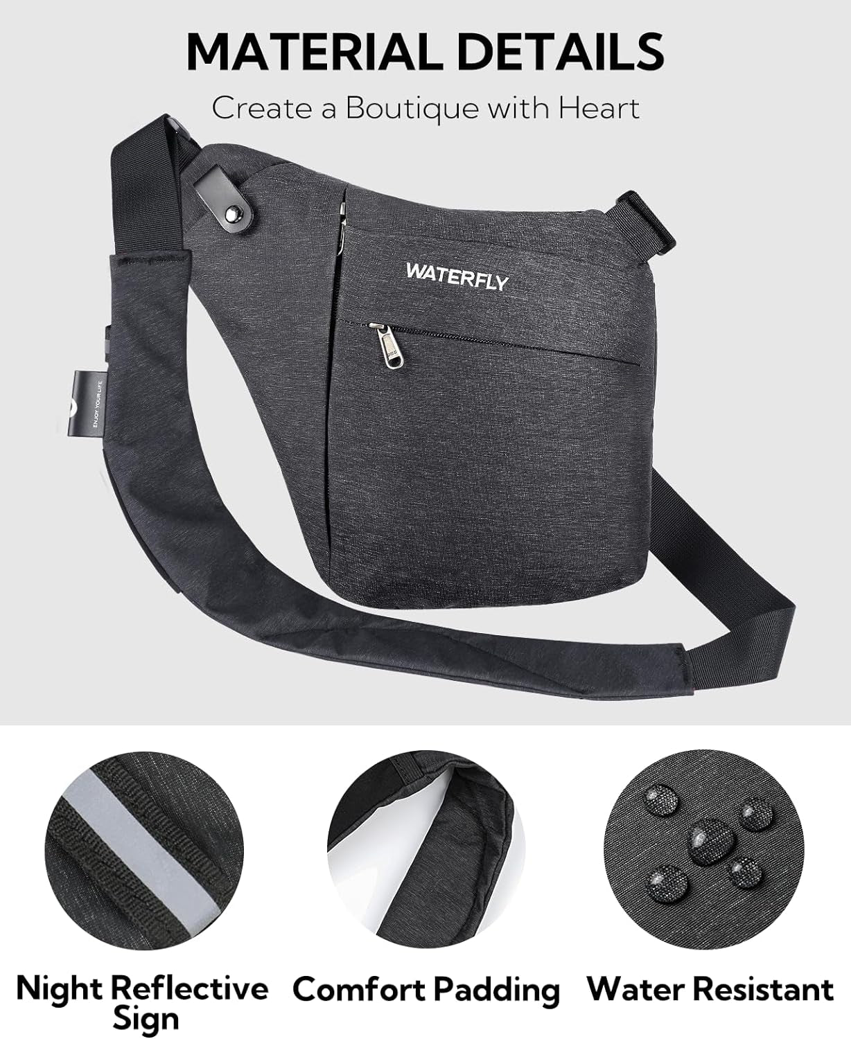 Sling Crossbody Chest Bag: Slim Anti-Theft Cross Body Bag over Shoulder Backpack Stealth Side Pack Man Woman