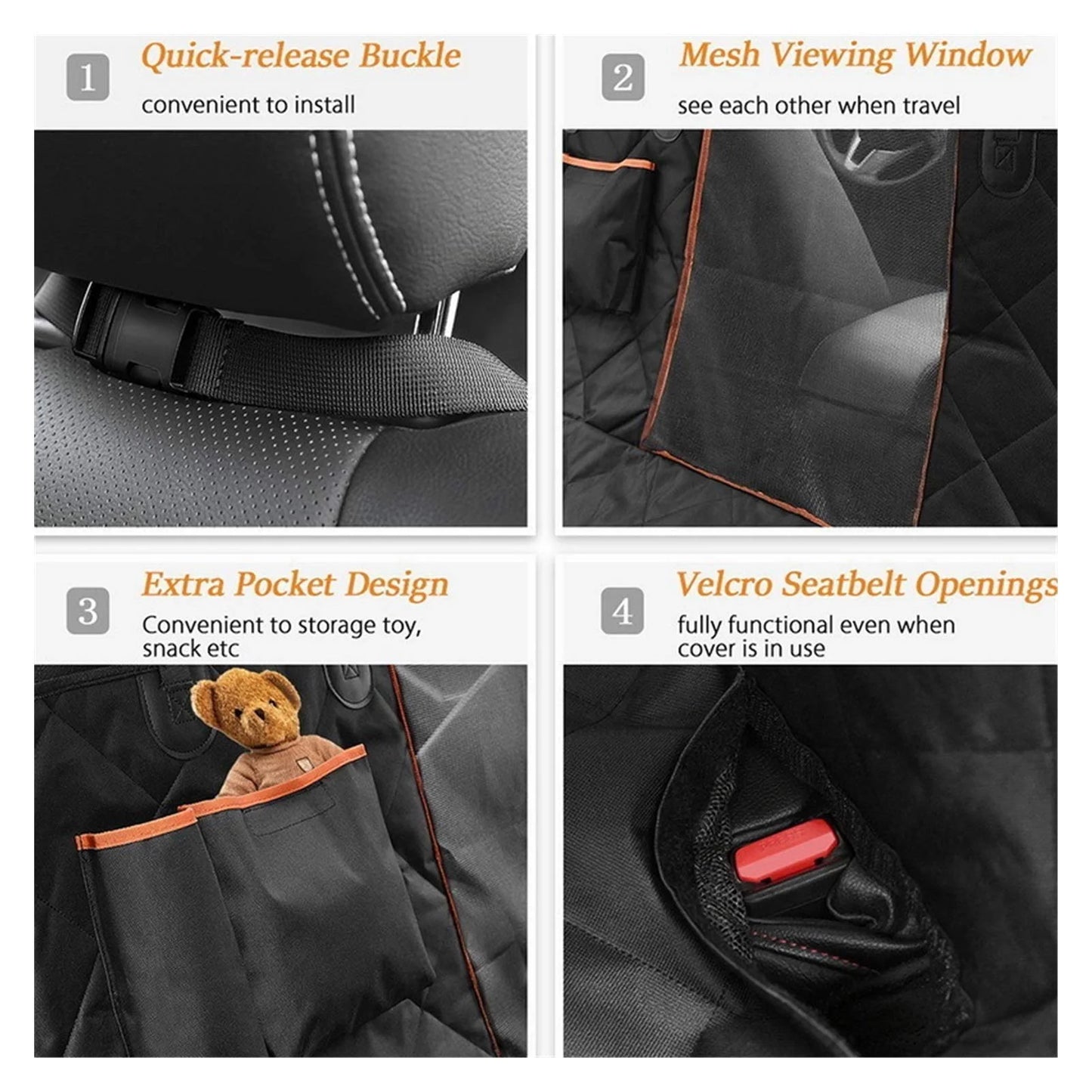 Dog Car Seat Cover, 100% Waterproof Hammock, Anti-Scratch and Anti-Slip Durable Seat Protector for Cars Trucks and SUV