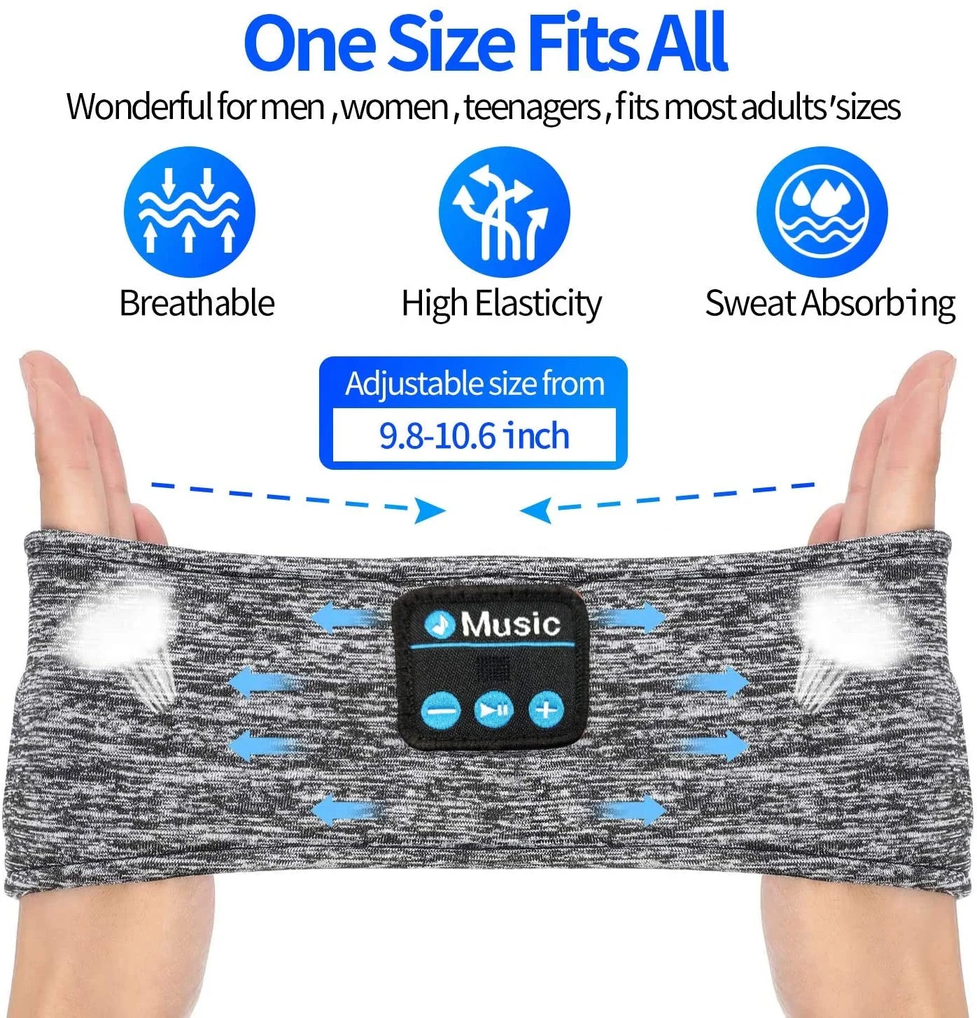 Bluetooth Sleep Headphones, Yoga Grey