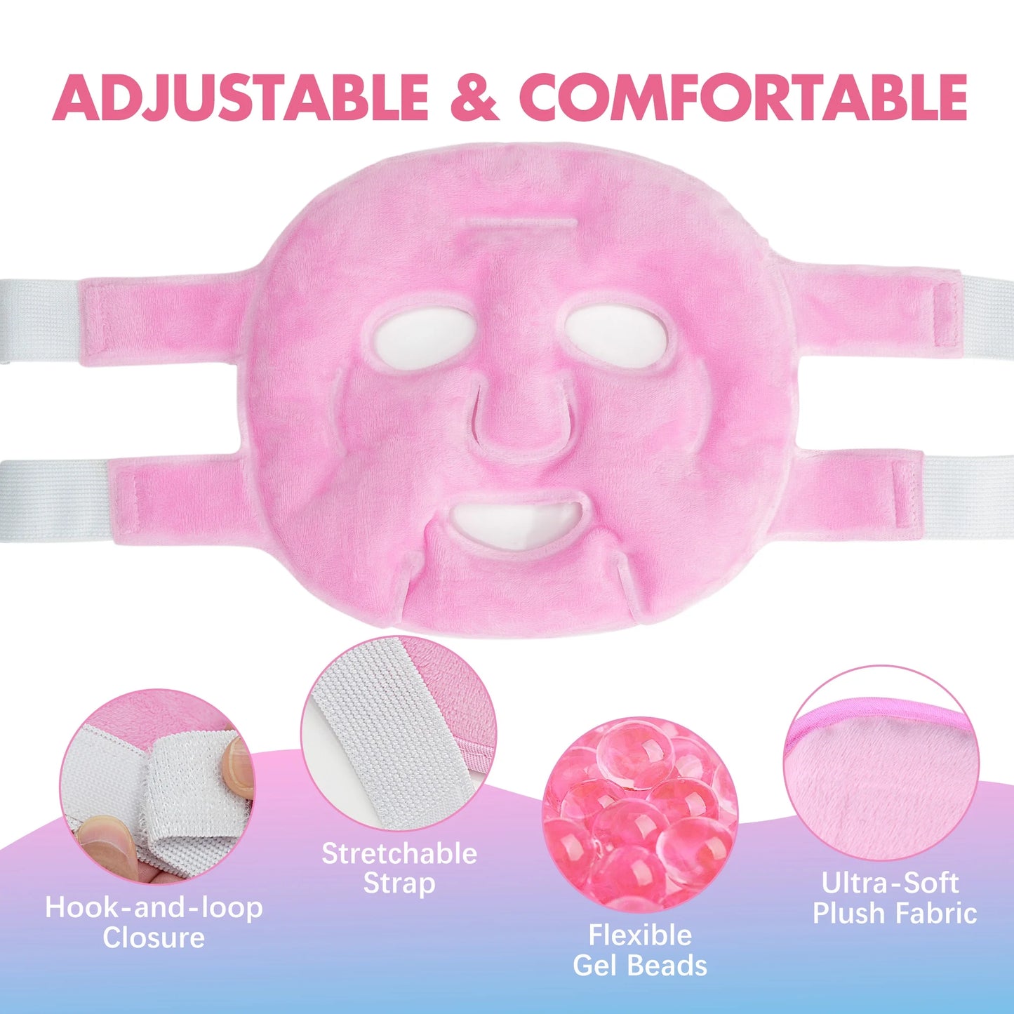 Ice Face Mask, Gel Beads Ice Pack for Puffy Eyes, Dark Circles
