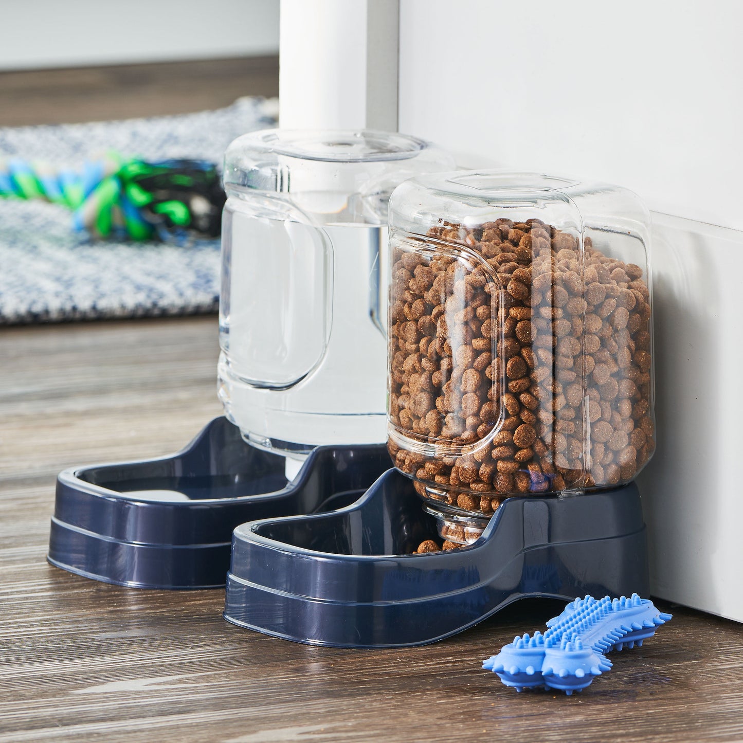 Gravity Pet Feeder, Blue, X-Small, for Cats and Dogs, 2 Pound Capacity