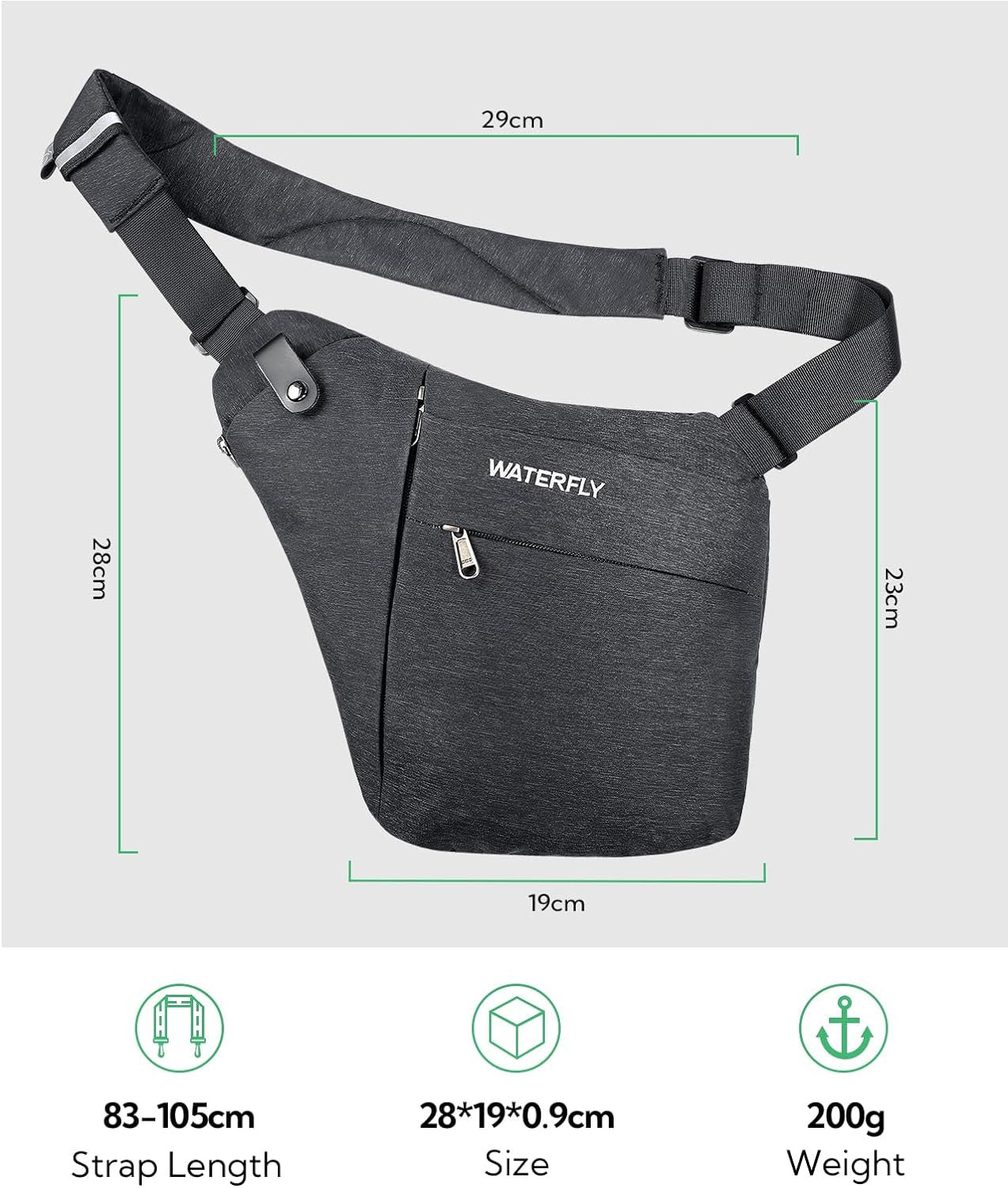 Sling Crossbody Chest Bag: Slim Anti-Theft Cross Body Bag over Shoulder Backpack Stealth Side Pack Man Woman
