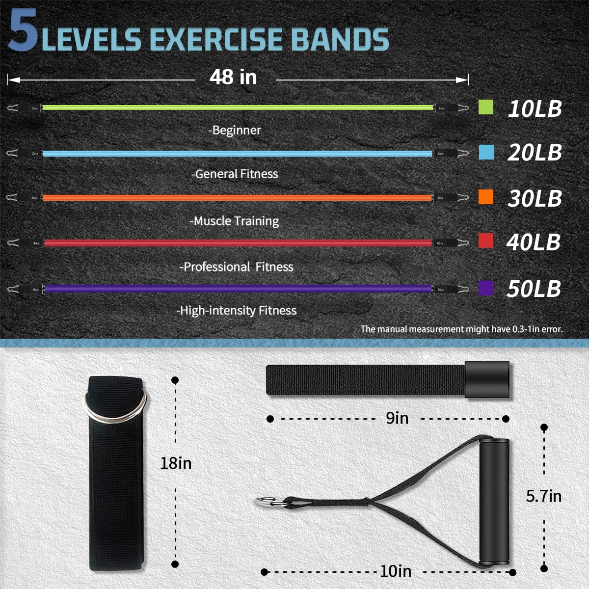 Resistance Bands, Exercise Bands, Workout Bands, Resistance Bands for Working Out with Handles for Men and Women, Exercising Bands for Strength Training Equipment at Home
