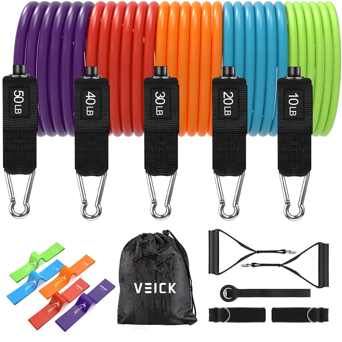 Resistance Bands, Exercise Bands, Workout Bands, Resistance Bands for Working Out with Handles for Men and Women, Exercising Bands for Strength Training Equipment at Home