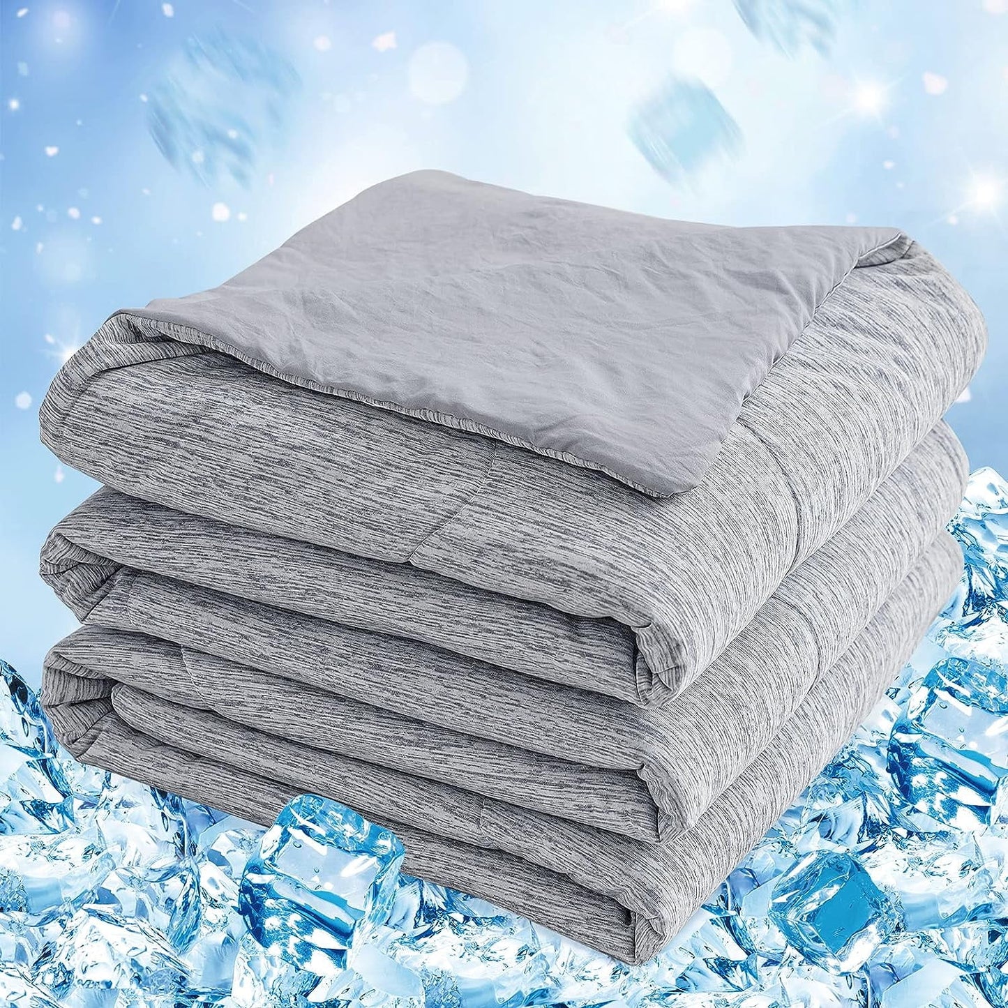 Dual-Sided Cooling Comforter King Size, Washable Lightweight Cooling Blanket with Q-Max > 0.5 Arc-Chill Cooling Fiber, Cool Sleeping Summer Blanket for Night Sweats Hot Sleeper (90"X 108")