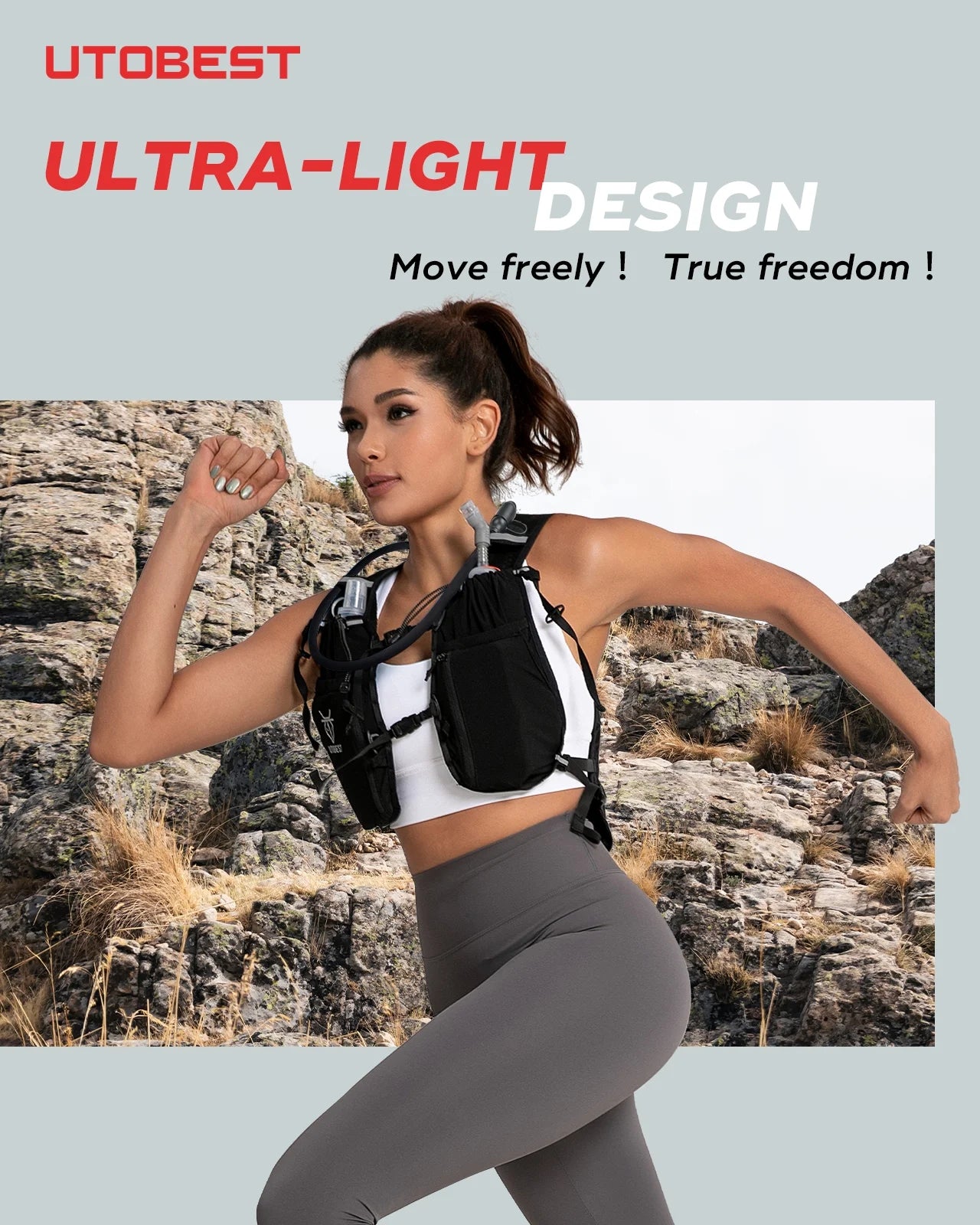 10L Hydration Vest Backpack with 2L Water Bladder for Outdoor