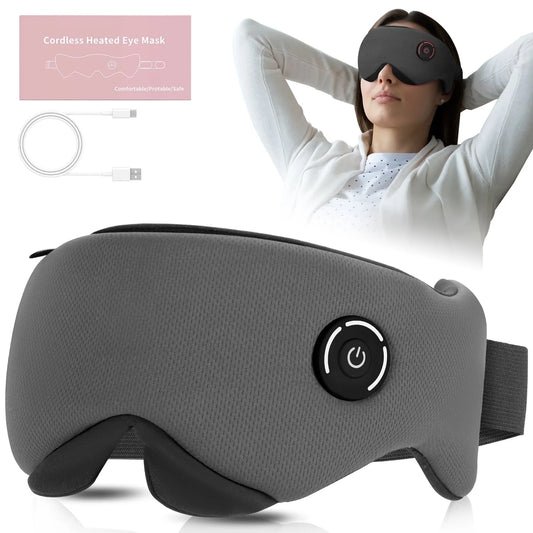 Cordless Heated Eye Mask-Electric Eye Mask for Dry Eyes, Stye, Belpharitis-Gray