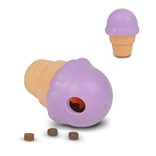 Ice Cream Dog Toy Treat Dispenser, Playful Training for Small & Medium Dogs to Chew