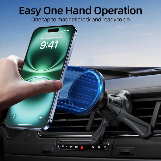 Phone Holders for Your Car Magnetic, 360 Degree Rotation, Air Vent Magnetic Phone Mount, Upgraded Strongest Magnet Power, Compatible with Iphone, Samsung, Google Pixel, Motorola Moto, Black