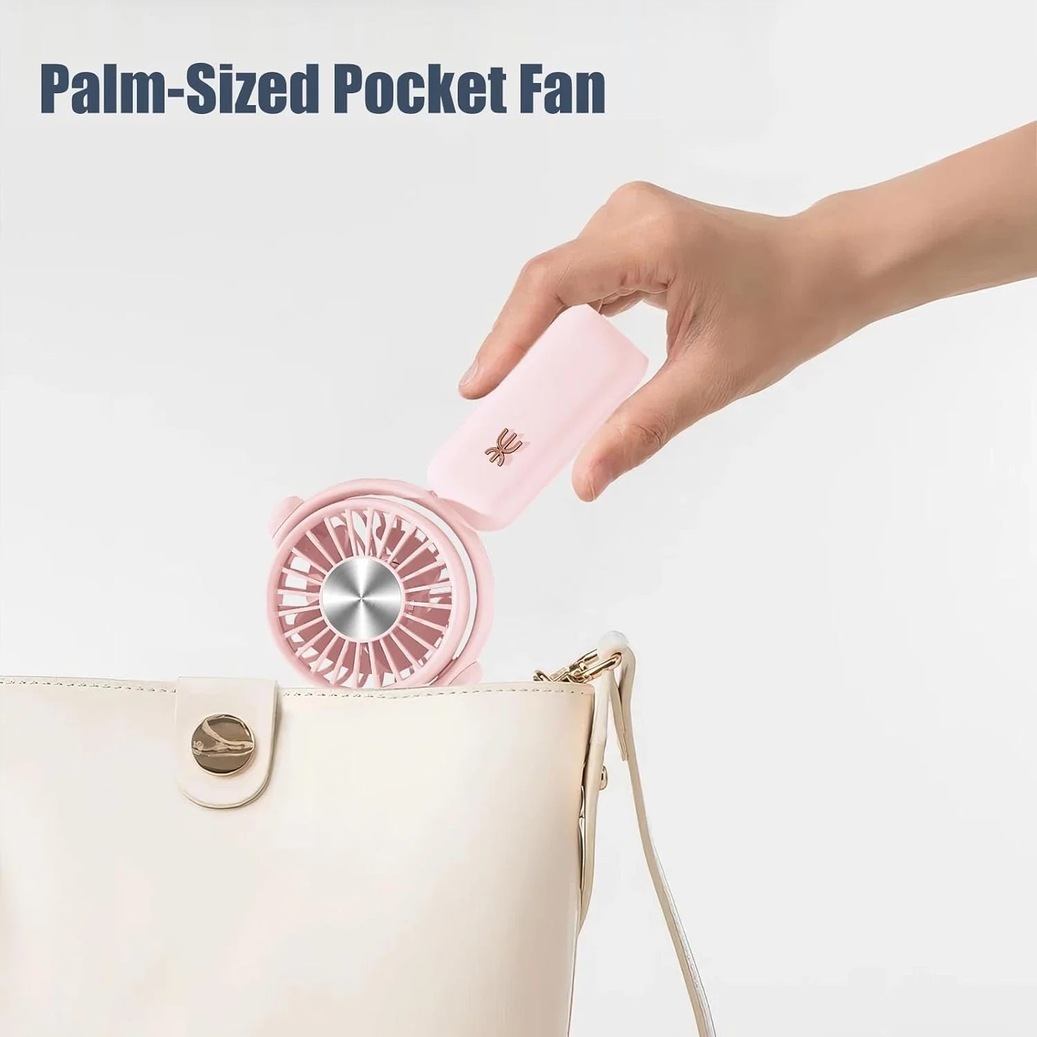 Mini Hand Fan, Portable Handheld Fan, USB Rechargeable Battery Fan with 180°Adjustable Angle, Small Pocket Fan Powerful Wind but Silent, with 3 Speeds, Hand Held Fan Can Stand for Desk Use (Green)