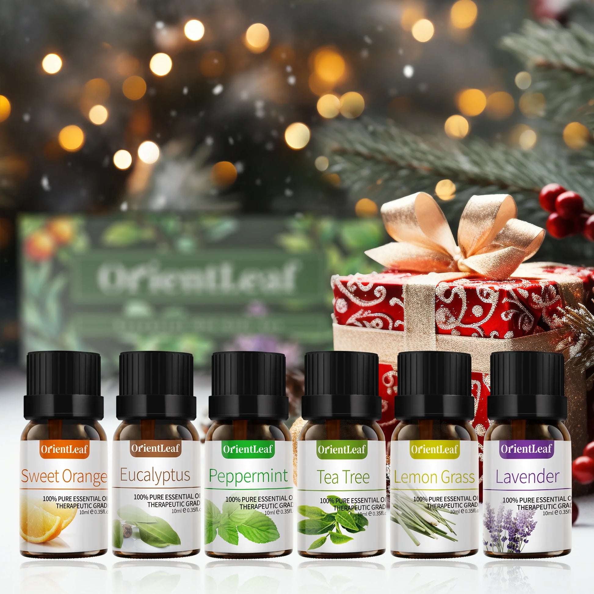 Essential Oils 6 Pcs Health Pure Aroma Oils Set for Spa Massager & Diffuser, Women'S Day Gift (Sweet Orange, Lavender, Tea Tree, Lemongrass, Peppermint, Eucalyptus)