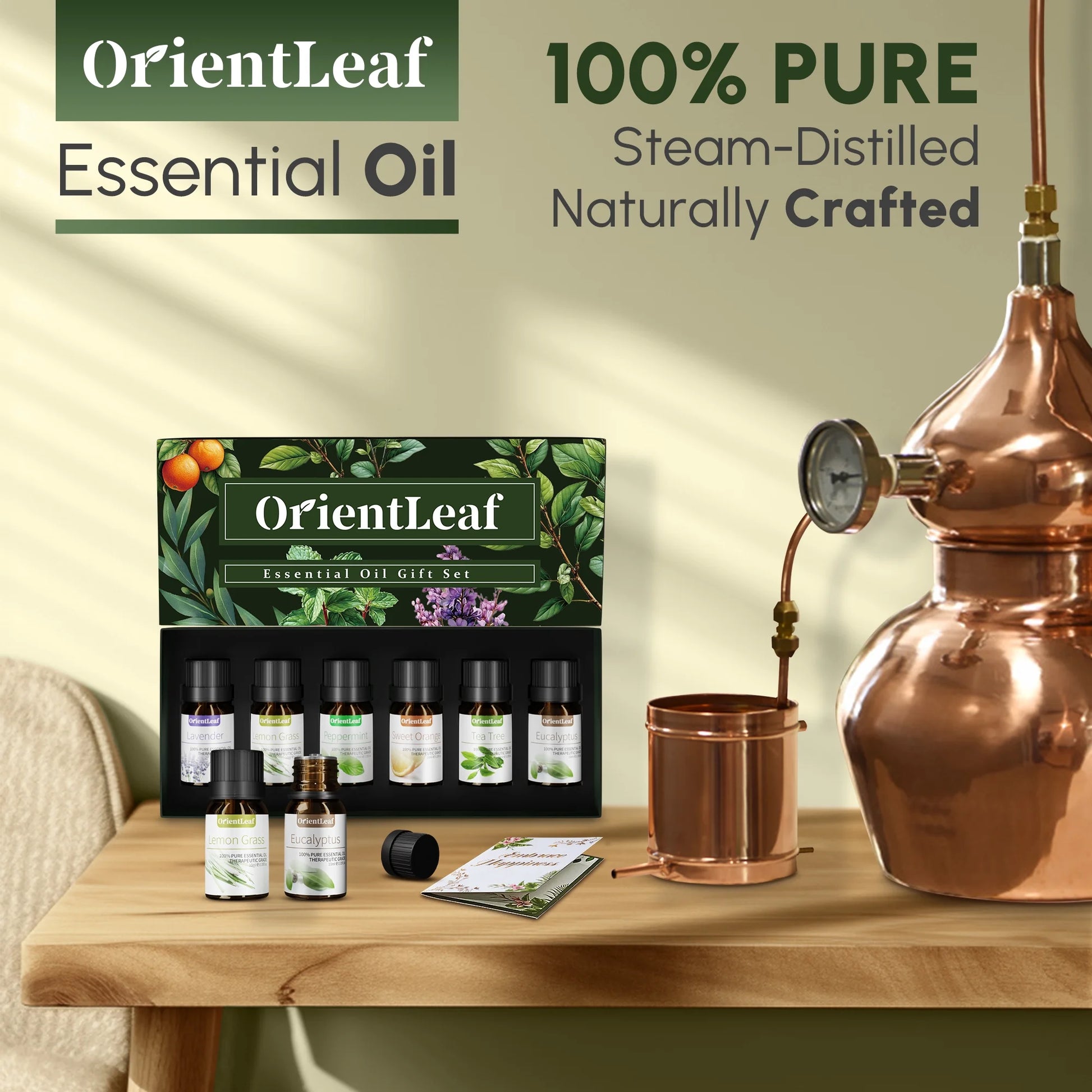 Essential Oils 6 Pcs Health Pure Aroma Oils Set for Spa Massager & Diffuser, Women'S Day Gift (Sweet Orange, Lavender, Tea Tree, Lemongrass, Peppermint, Eucalyptus)