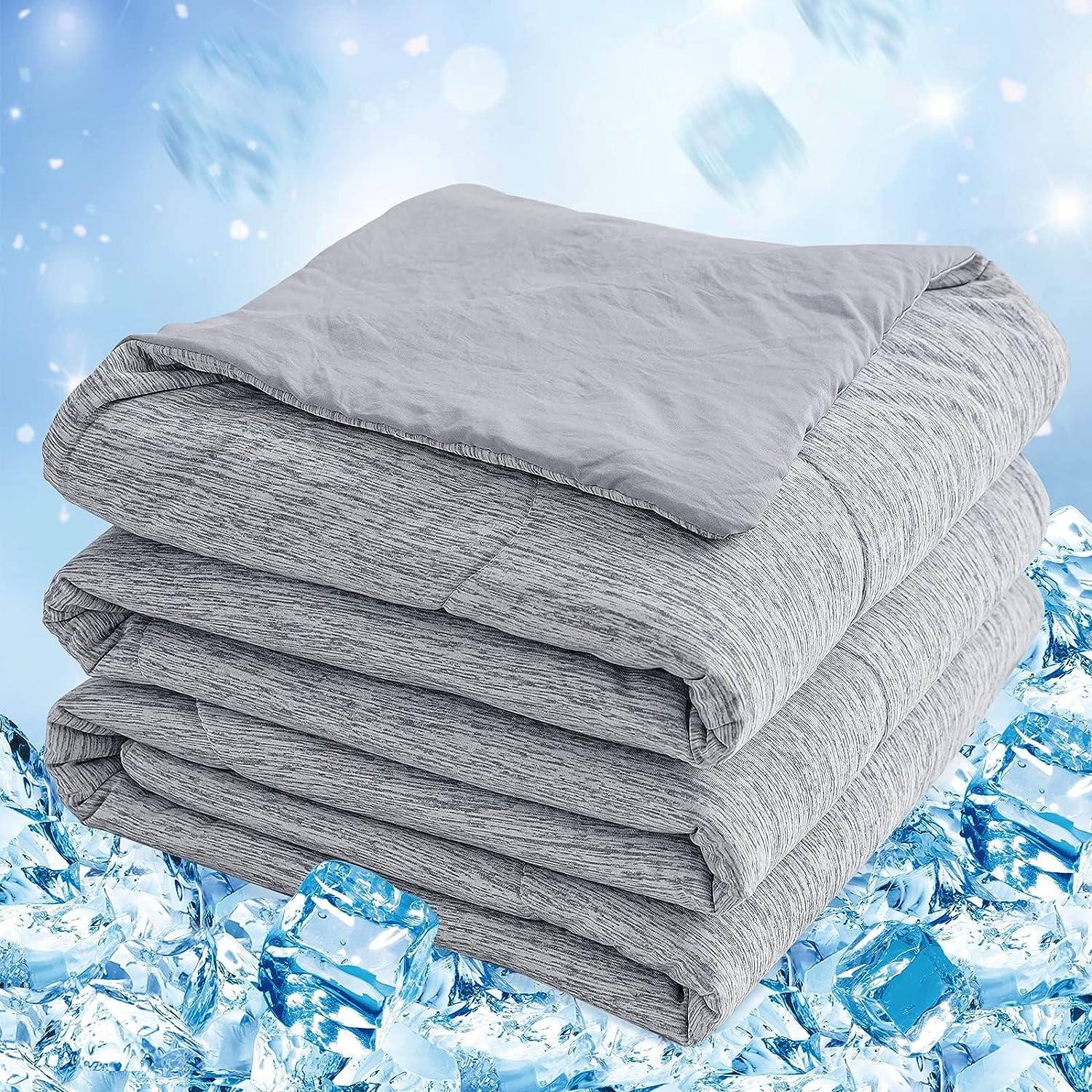 Dual-Sided Cooling Comforter King Size, Washable Lightweight Cooling Blanket with Q-Max > 0.5 Arc-Chill Cooling Fiber, Cool Sleeping Summer Blanket for Night Sweats Hot Sleeper (90"X 108")
