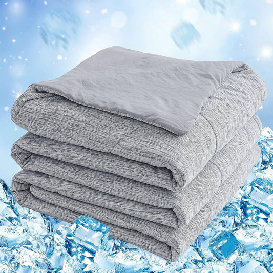 Dual-Sided Cooling Comforter King Size, Washable Lightweight Cooling Blanket with Q-Max > 0.5 Arc-Chill Cooling Fiber, Cool Sleeping Summer Blanket for Night Sweats Hot Sleeper (90"X 108")