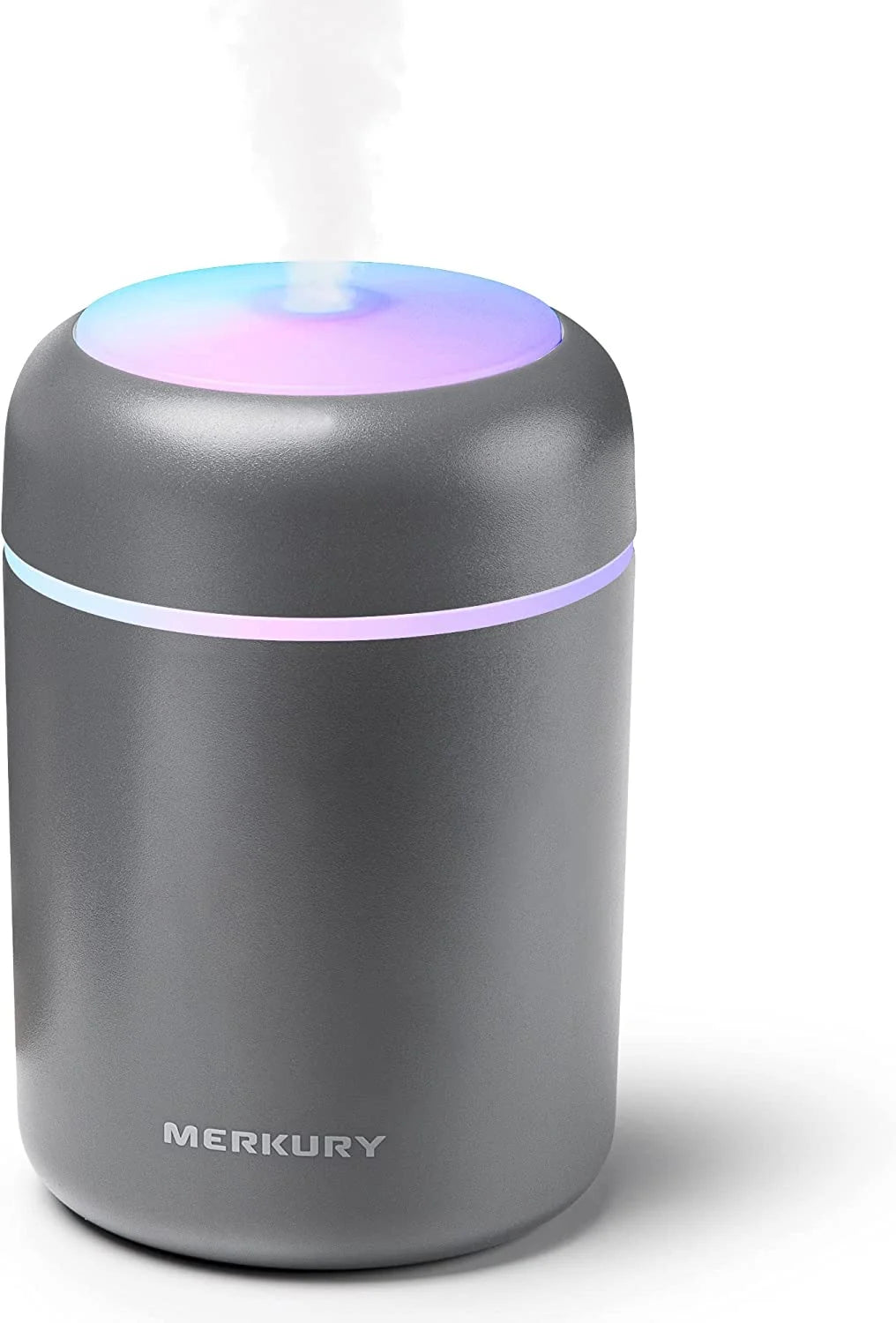 Breathe Easy Portable Personal Humidifier, USB Powered, Night Light, Timer Included, for Allergies, Dry Skin and Improved Sleep, Gray